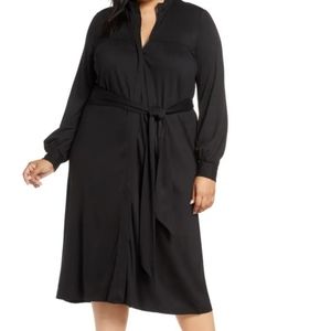 Zippered midi dress with tie